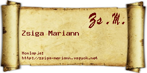Zsiga Mariann névjegykártya