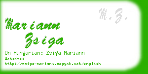 mariann zsiga business card